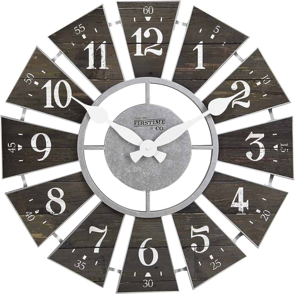 Black Shiplap Farmhouse Windmill Clock