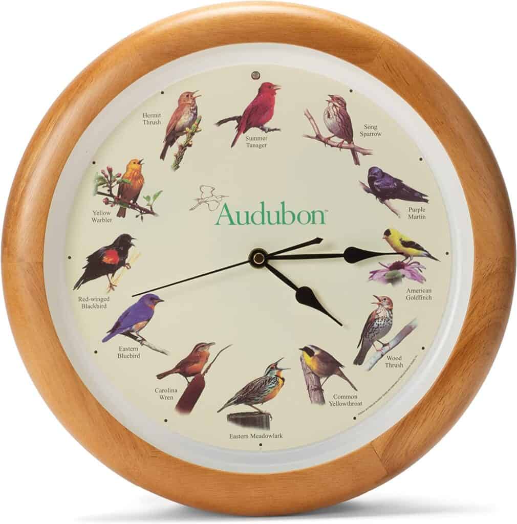 Mark Feldstein Audubon Singing Bird Wall Clock