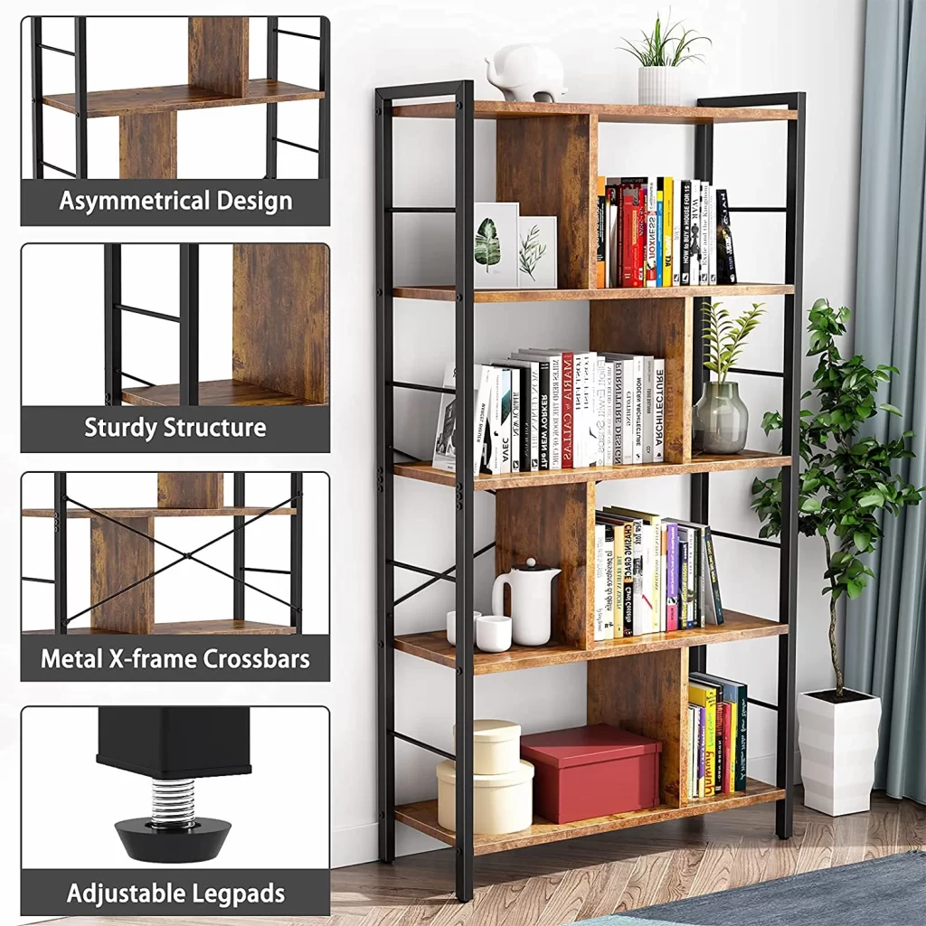 Choosing Bookshelves: Review of the Most Popular Models with Metal Frames and Wooden Shelves