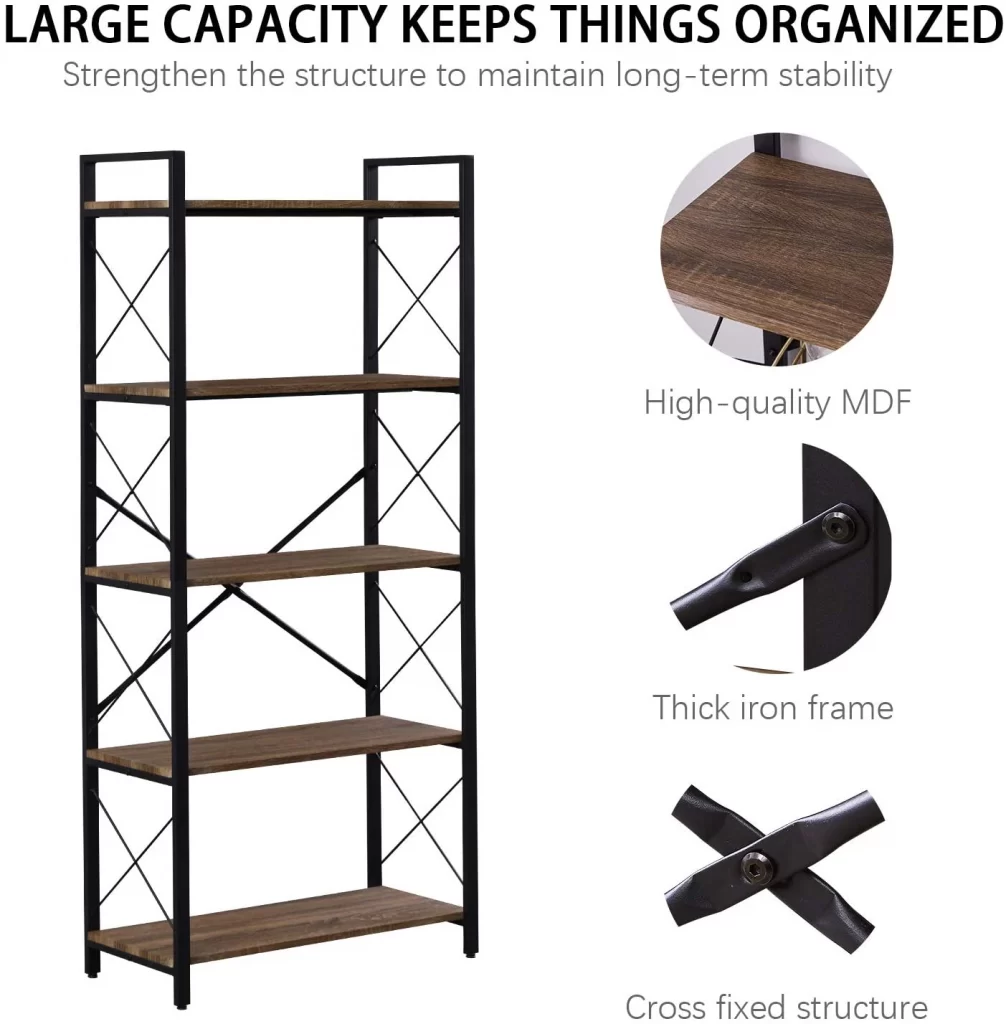 Choosing Bookshelves: Review of the Most Popular Models with Metal Frames and Wooden Shelves