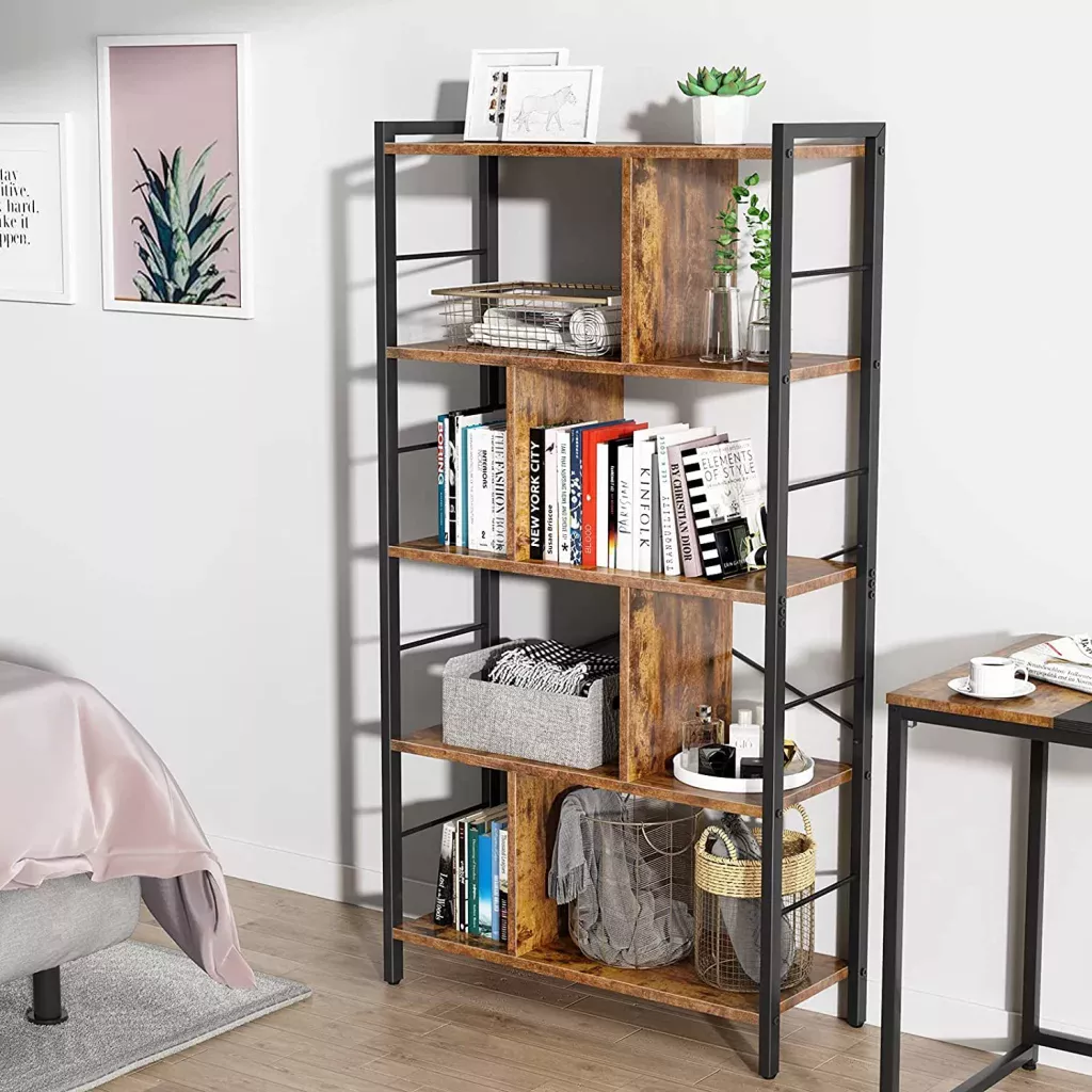 Choosing Bookshelves: Review of the Most Popular Models with Metal Frames and Wooden Shelves