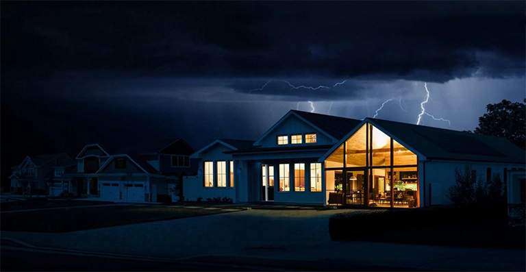 dark outside solar energy battery storage systems