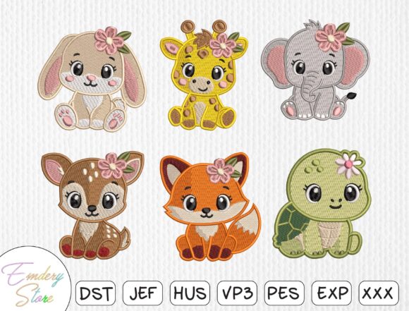 Baby Animals Embroidery Design Bundle