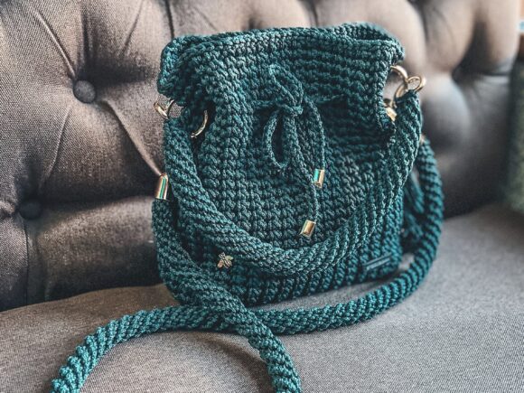 Crochet Bag Pouch with Cord Pattern