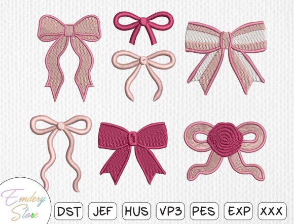 Bow Embroidery Design Bundle