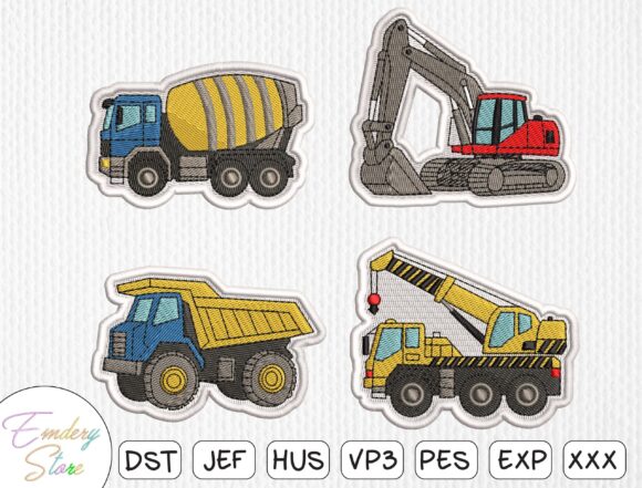 Construction Vehicles Embroidery Patch