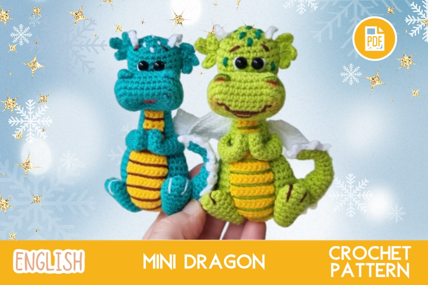 Crochet Dragon Toy Pattern PDF Amigurumi