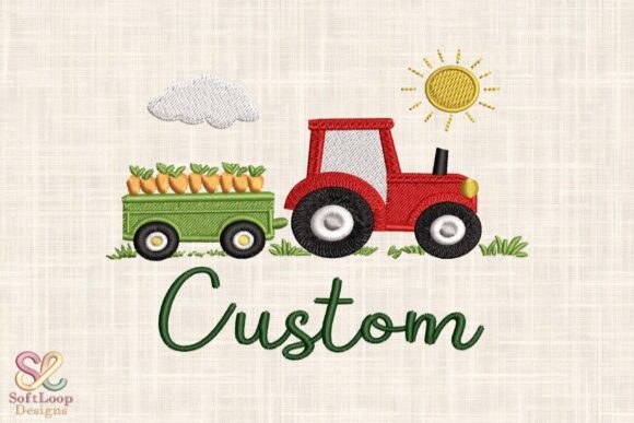 Custom Farm Tractor Embroidery Design