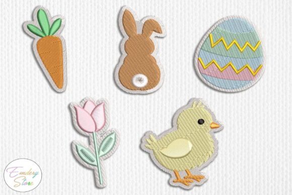 Easter Embroidered Patches Set