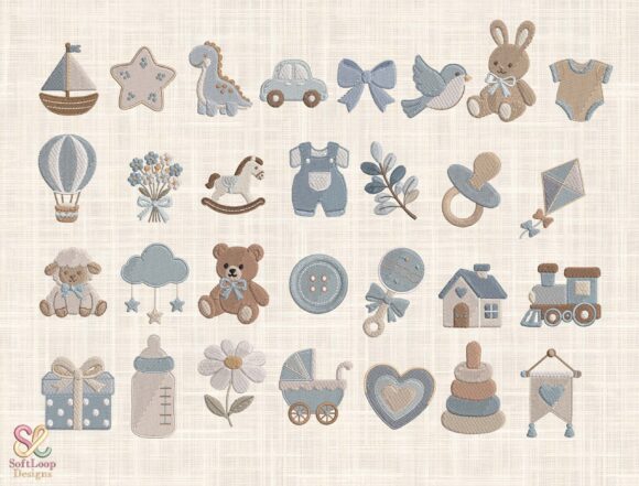 Giant Baby Boy Nursery Embroidery Bundle