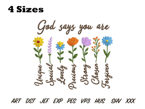 God Says You Are Embroidery Design