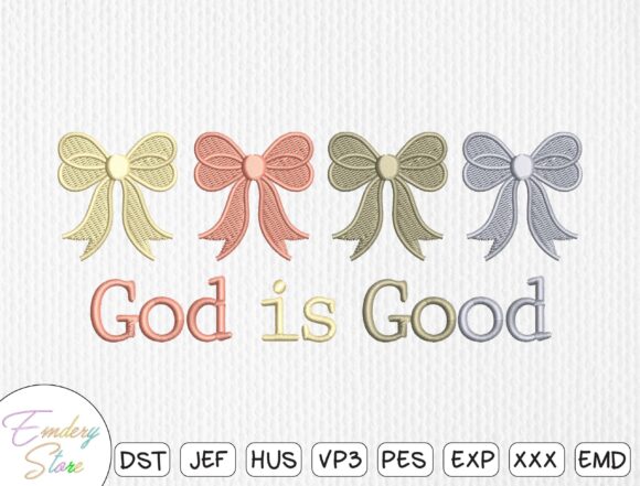 God is Good Embroidery Design