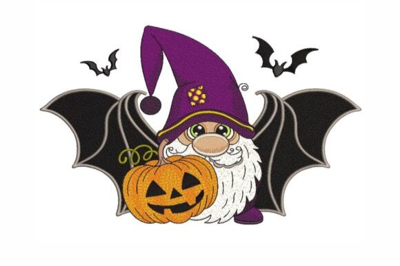 Halloween Gnome Embroidery Design