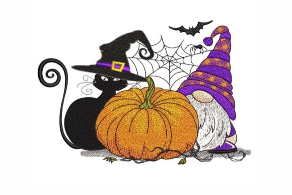 Halloween Gnome Embroidery Design