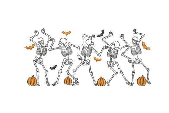 Halloween Skeleton Dancing Embroidery Design