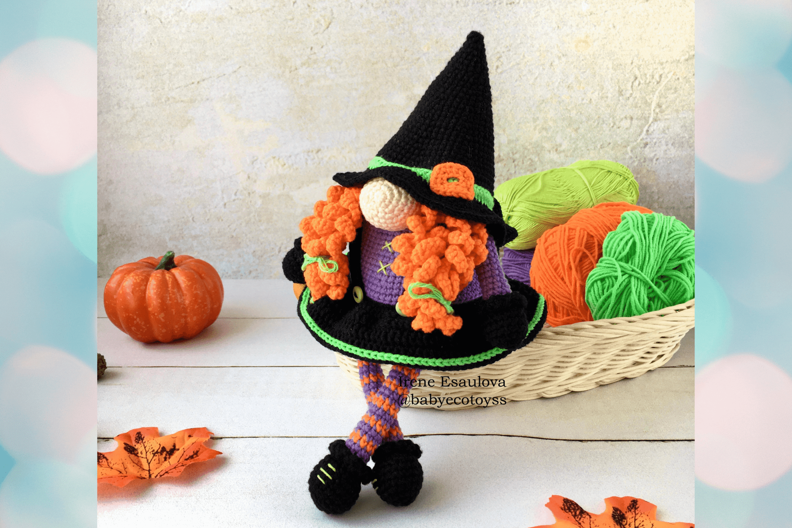 Halloween Witch Gnome Doll Crochet Pattern