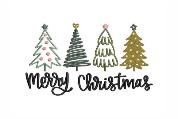 Merry Christmas Embroidery Design