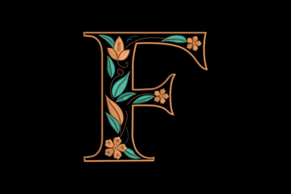 Alphabet Letter F Embroidery Design