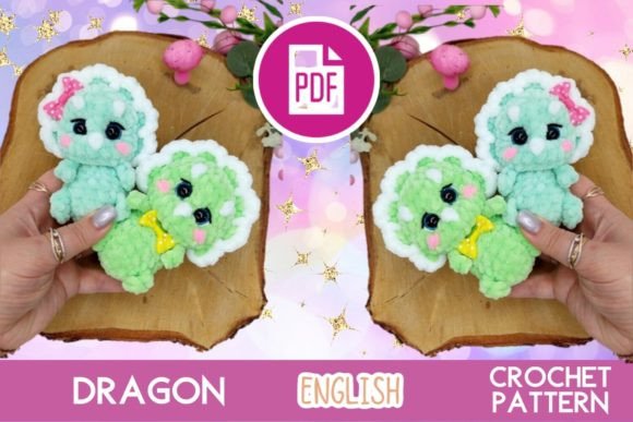 Crochet Dragon Toy Pattern PDF Amigurumi