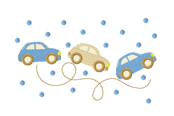 Cute Cars Baby Car Embroidery Design