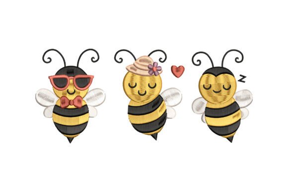 Cute Honey Bee Embroidery