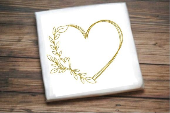 Elegant One Line Heart with Floral Border