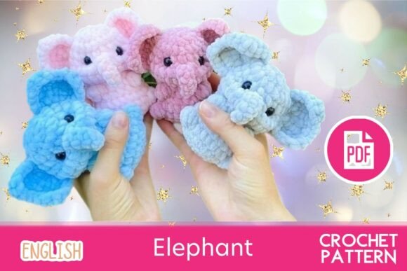 Elephant Toy Crochet Amigurumi PDF Pattern