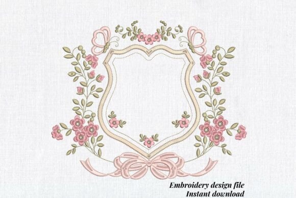 Floral Wedding Frame Embroidery Design