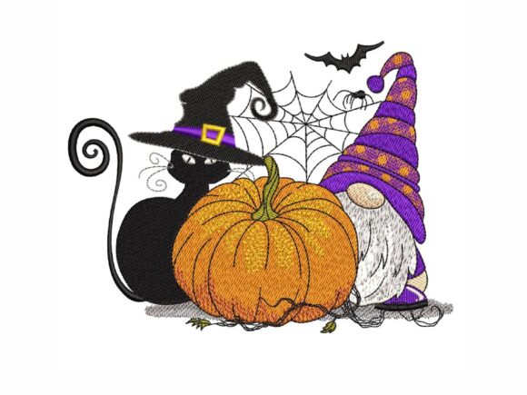 Halloween Gnome Embroidery Design
