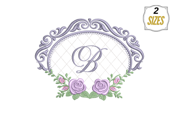 Letter B in Beautiful Template Embroidery Design