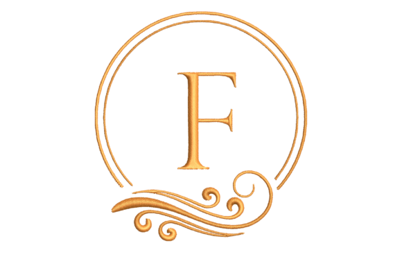 Monogram Letter F Embroidery Design