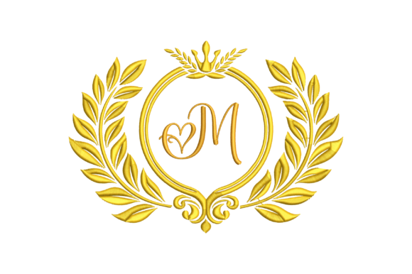 Monogram Letter M Embroidery Design