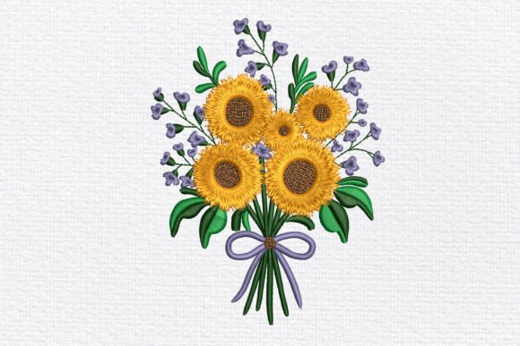 Sunflower Bouquet Embroidery Design