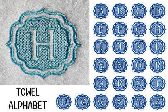 Towel Alphabet with Knockdown Stitch Embroidery