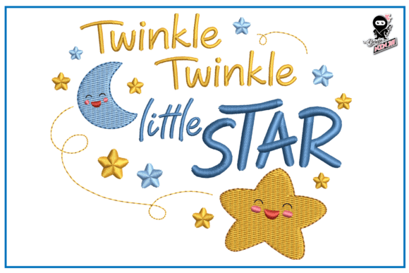Twinkle Twinkle Little Star Baby Embroidery Design