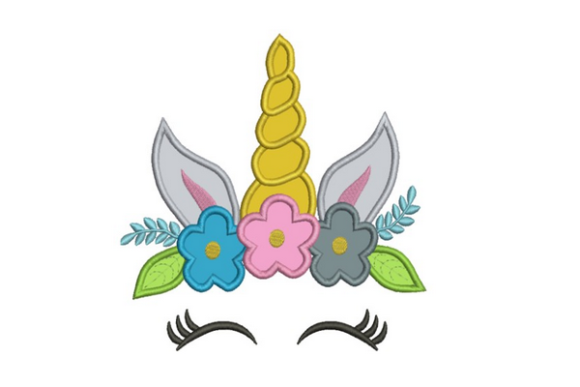 Unicorn Face Applique Embroidery