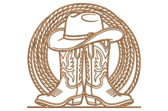 Western Cowboy Embroidery Design 2