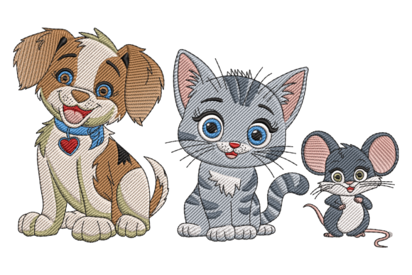 Animal Friends Embroidery Design
