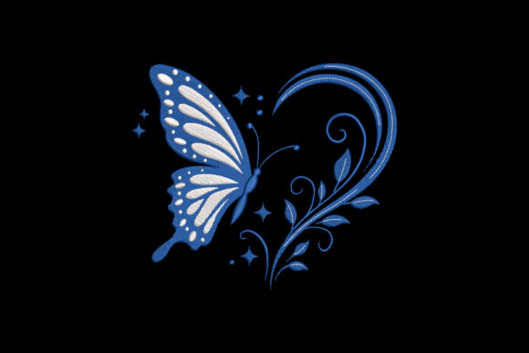 Butterfly Heart Embroidery Design