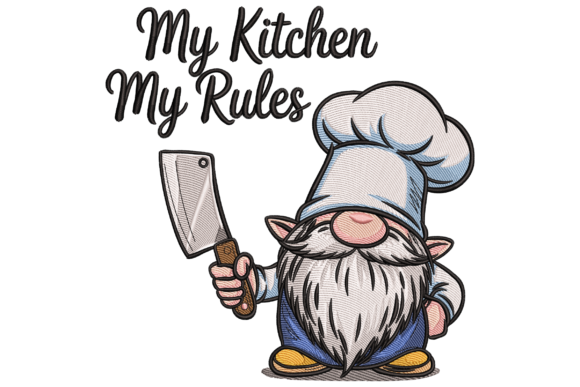 Chef Gnome Embroidery Design