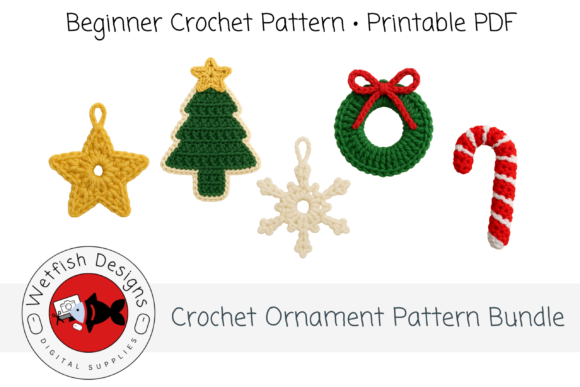 Christmas Crochet Ornament Pattern Set