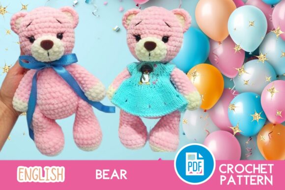 Crochet Bear Teddy Toy Pattern PDF Amigurumi