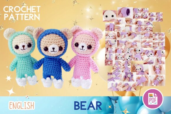 Crochet Bears Teddy Toy Pattern PDF