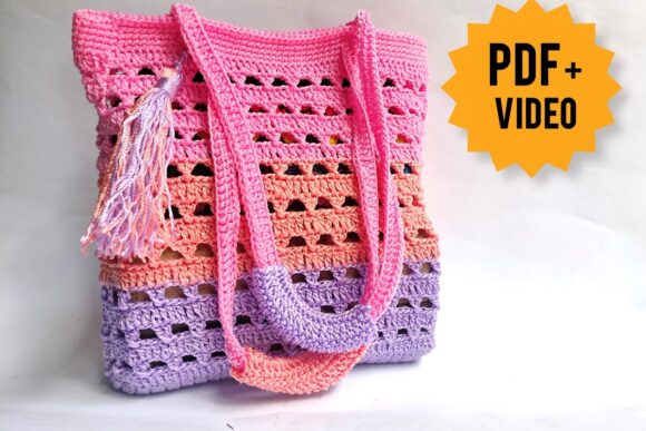 Crochet Market Bag Pattern PDF with Video