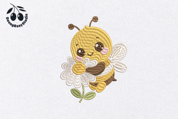 Cute Bee Embroidery Design