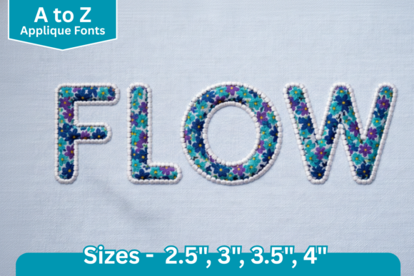 Dot Line Edge Applique Embroidery Font