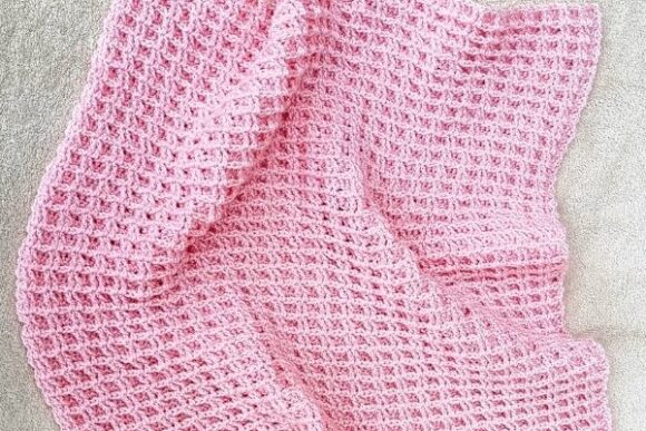 Double Waffle Crochet Baby Blanket Pattern