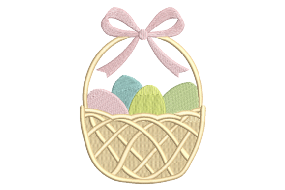 Easter Basket Eggs Cute Spring Embroidery Design