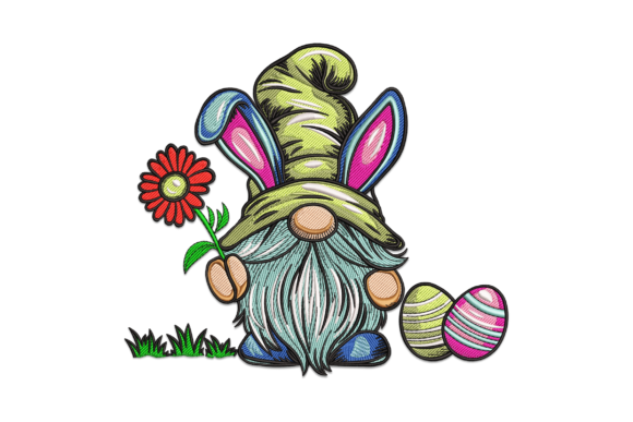 Easter Gnome Embroidery Design