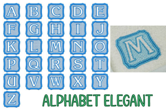 Elegant Alphabet 7x7cm Embroidery Font